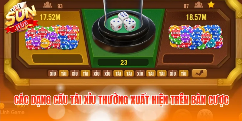 Các dạng cầu tài xỉu thường xuất hiện trên bàn cược