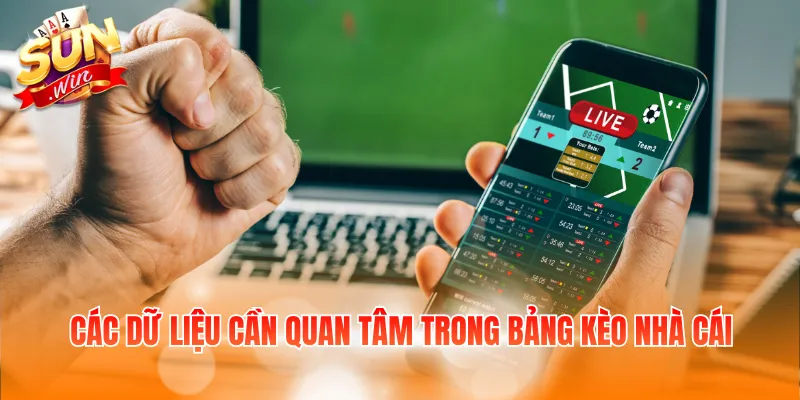 Các dữ liệu cần quan tâm trong bảng kèo nhà cái