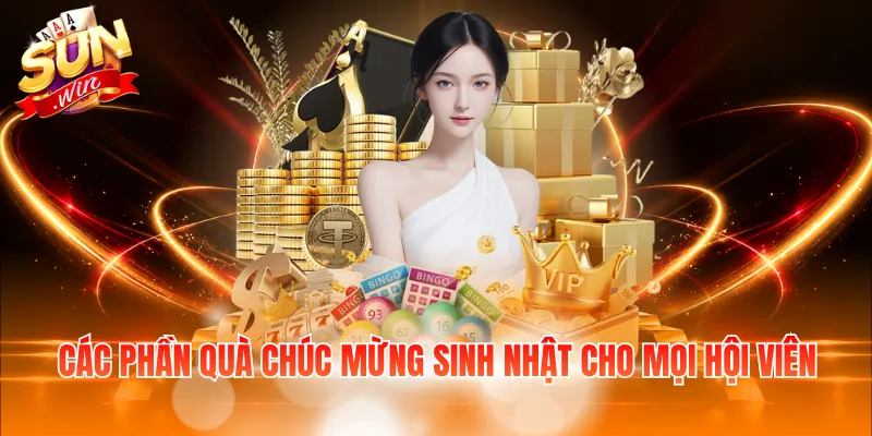 Các phần quà chúc mừng sinh nhật cho mọi hội viên