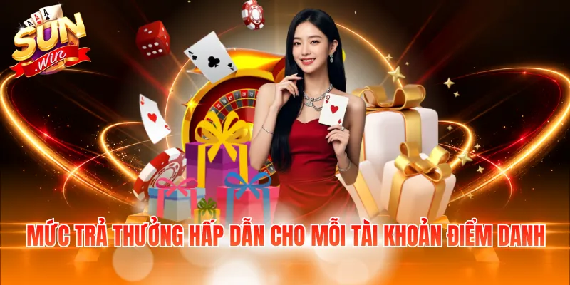 Mức trả thưởng hấp dẫn cho mỗi tài khoản điểm danh